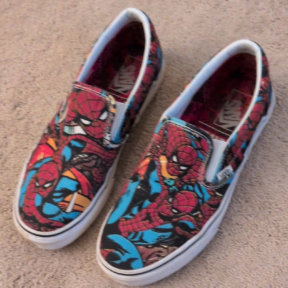 Vans Red and Blue Graphic Loafers